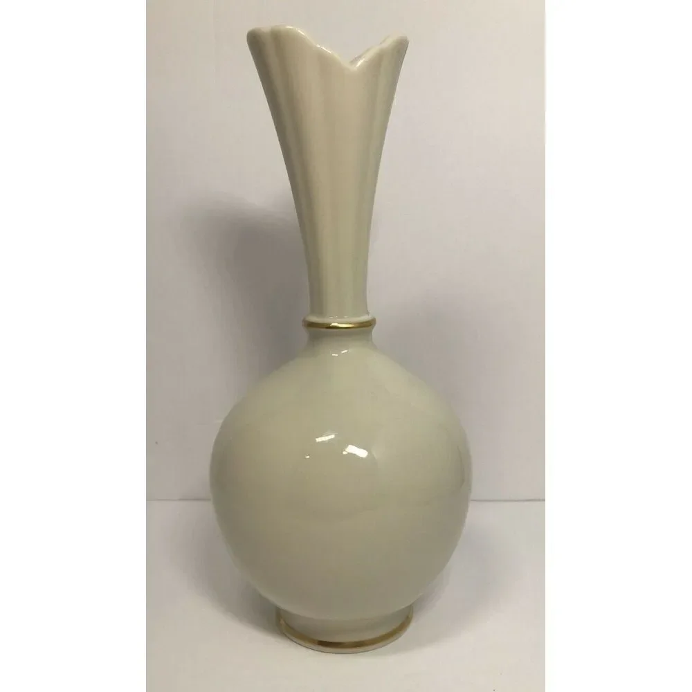 ANTIQUE LENOX FINE‎ CHINA BULBOUS BUD VASE Rose Pattern - Mint Condition